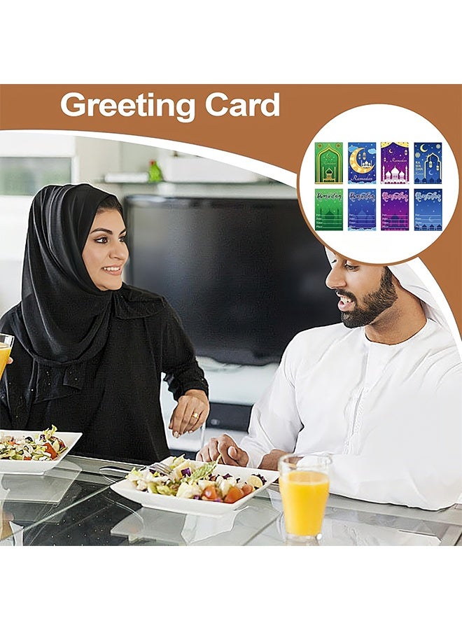 8 PCS Ramadan Greeting Card, Eid Greeting Card, Holiday Greeting Cards, Moon and Star Card, Festival Greeting Card, Holiday Cards, Letter Greeting Card, Festival Card, Family Greeting Card - Image 3